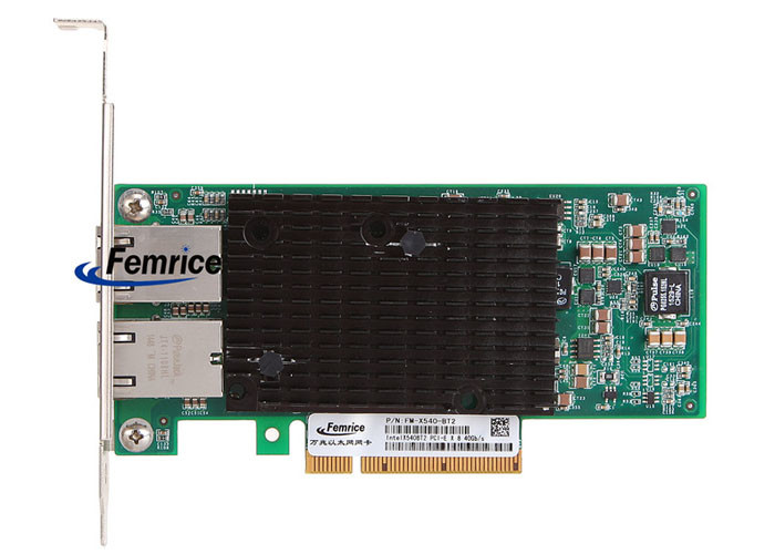 Femrice 100/1000/10000Mbps Dual Port Gigabit Ethernet PCIe x8 Server Adapter Intel X540 RJ45 Slots Network Controller