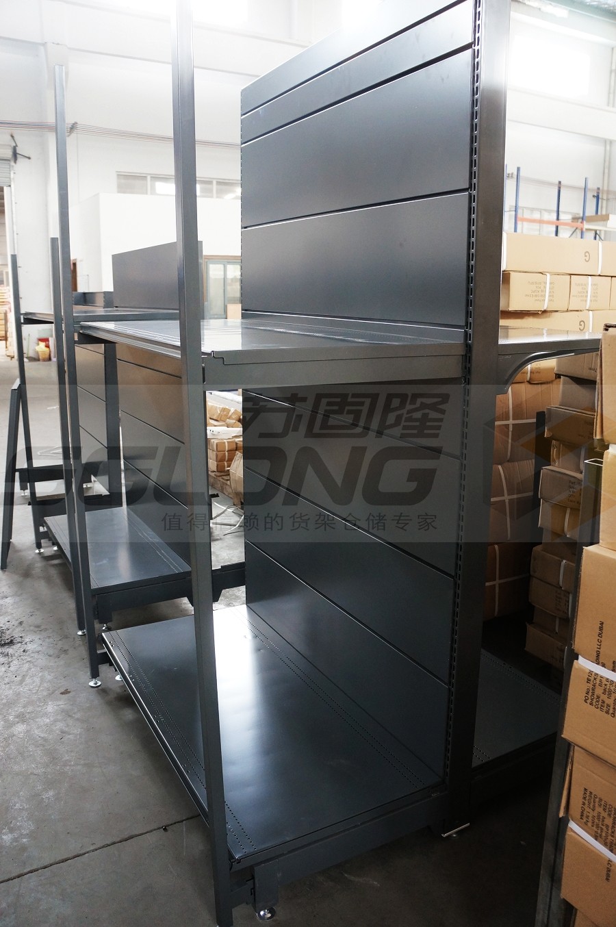 Single Side Pegboard Retail Gondola Shelving System ISO9001 Certification