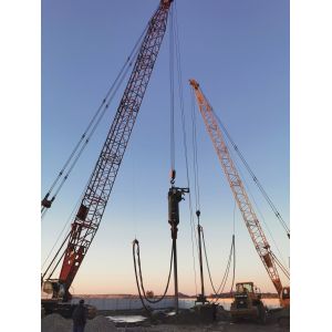 180 KW Vibration Power Bottom Feed Vibrating Piling Machine Reducing Settlement