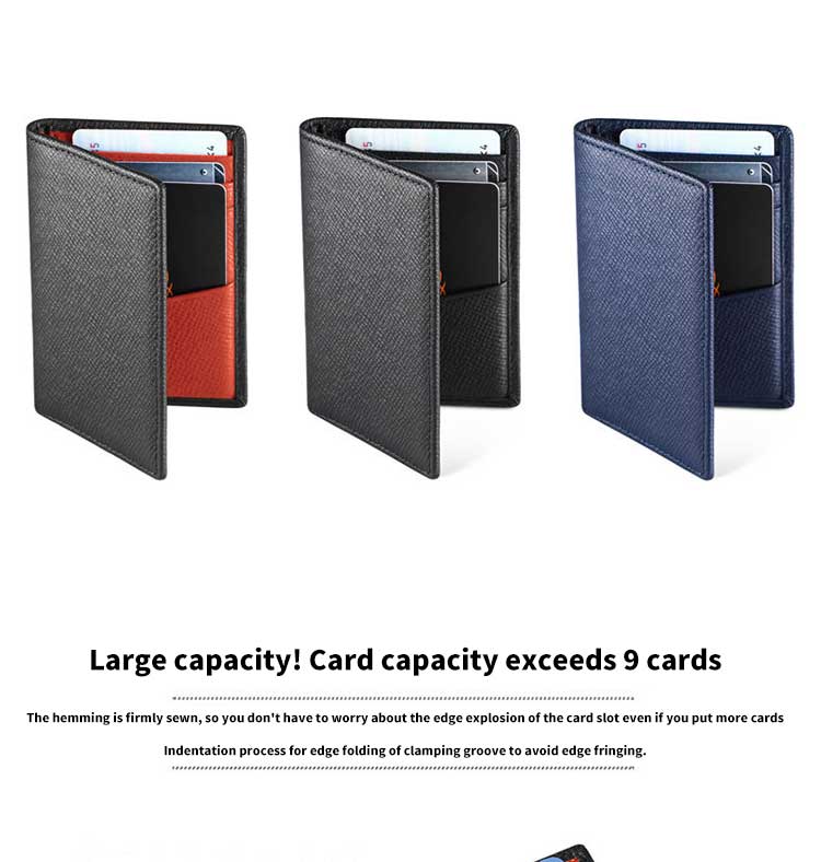 Long Credit Card Holder Wallet Pvc Pure Leather Minimalist Slim Wallets Bi Fold Holders