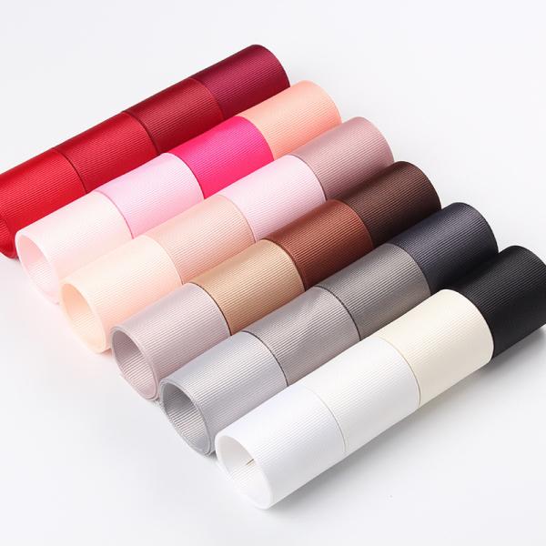 3mm-100mm Solid Assorted Color Polyester Grosgrain Ribbon for Gift Wrapping and