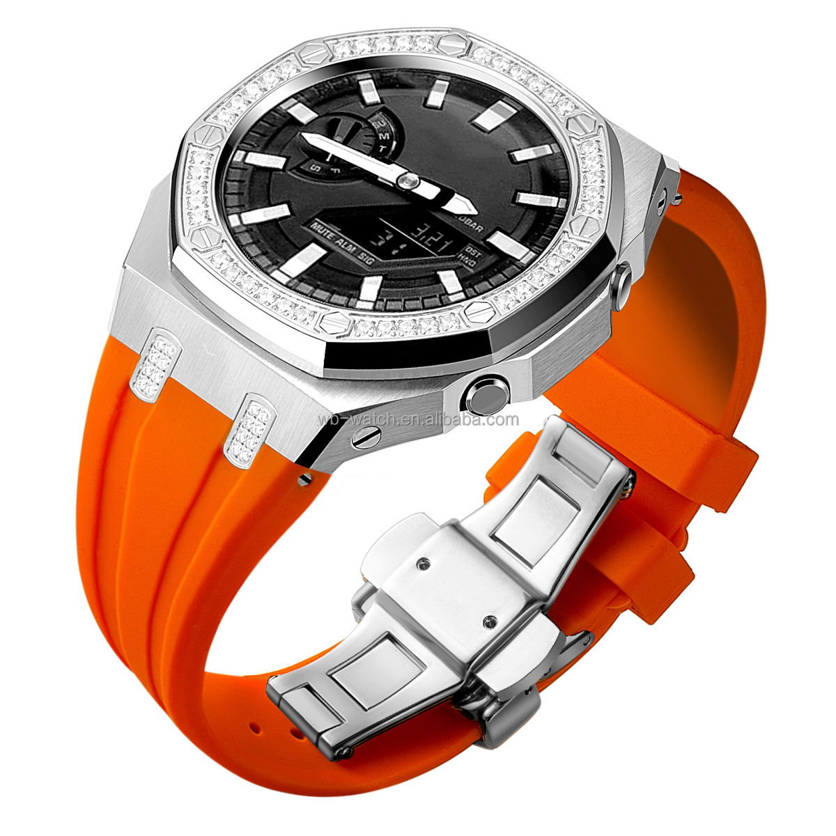 Casio Ga2100 G Shock Watch With Customized Stainless Steel Band And Case