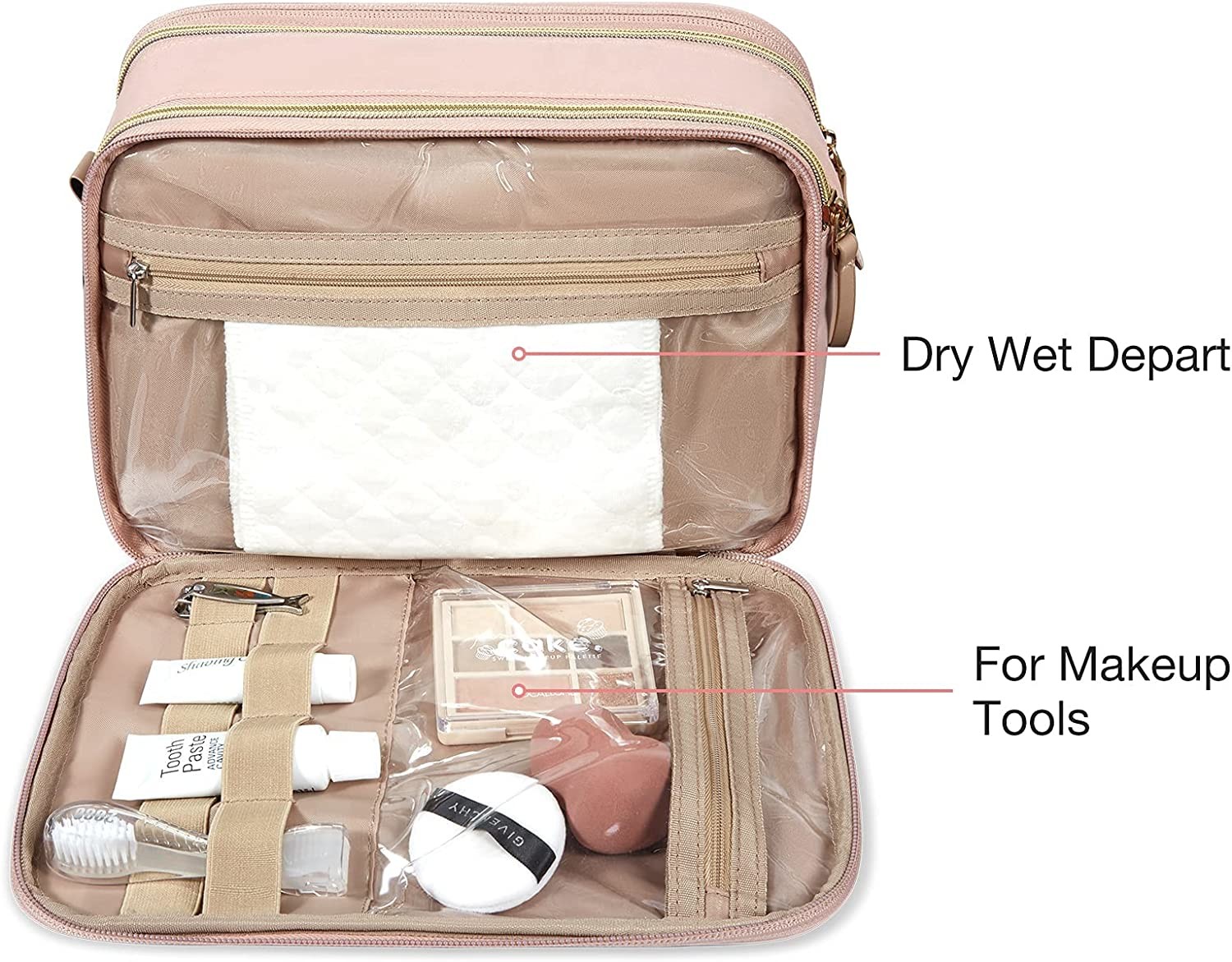 Large Capacity Travel Toiletry Bag Makeup Cosmetic Organizer Bag Water Resistant