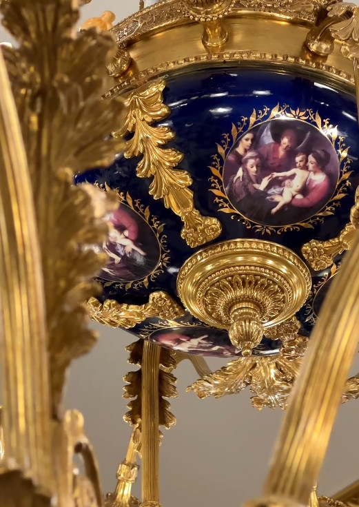euro gold oversized foyer chandelier
