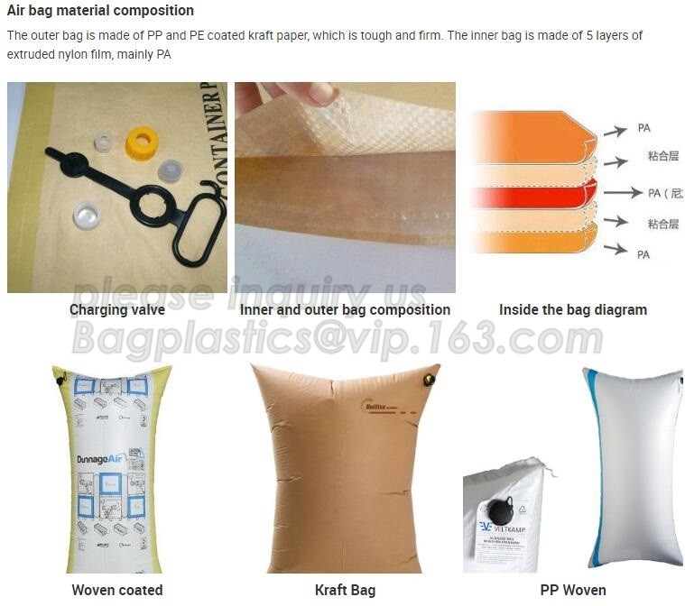 Inflatable Air Filled Pillow Dunnage Bag for Container, carton filling air pillow bag, Container Dunnage Air Pillow Bag