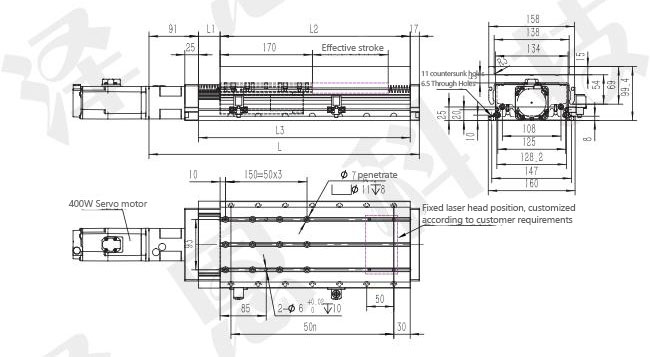 CNC Linear Motion Rail Guide 100mm Stroke Ball Screw Electric Linear Stage Actuator F160P 0