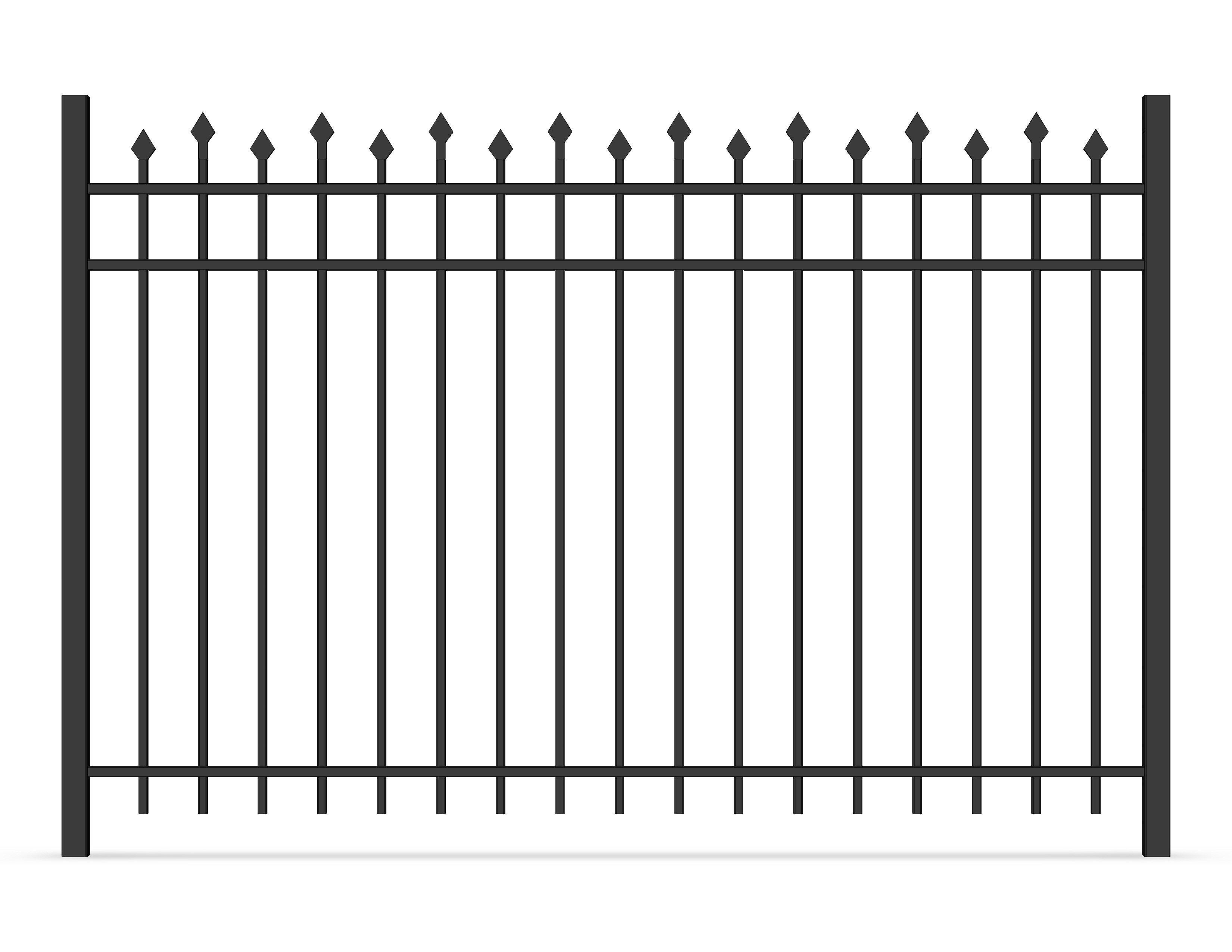 Top Flat Spear Steel Fence Panels 2100MM*2400MM Stain Black Powder Coated
