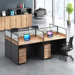 China Fashion Wooden Cubicles Office Furniture Partitions / 4 Person Workstation Desk on sale