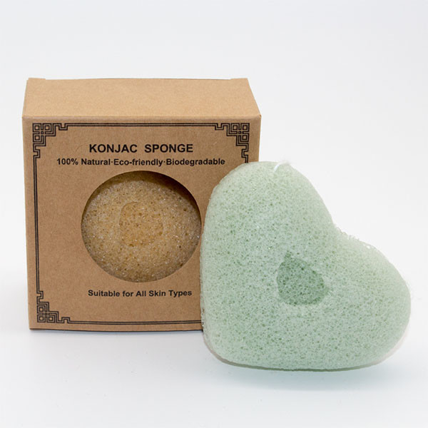 Vegan Various Colors Natural Heart Konjac Sponge for Face and Body Wash