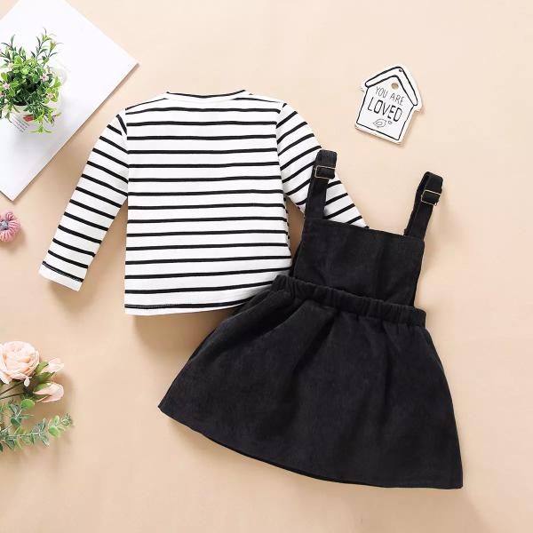 110cm Two Piece Summer Children'S Clothing Braces Skirt Casual Striped Long