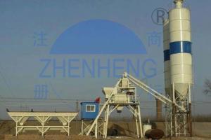  HZS25 Stable Performance Hopper Batching Plant With Blue / White Color Manufactures