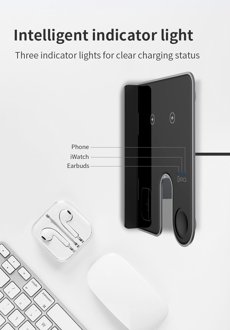 Aluminum Alloy Wireless Charging Pad for IPhone Samsung Overcharge Protection 15W Output