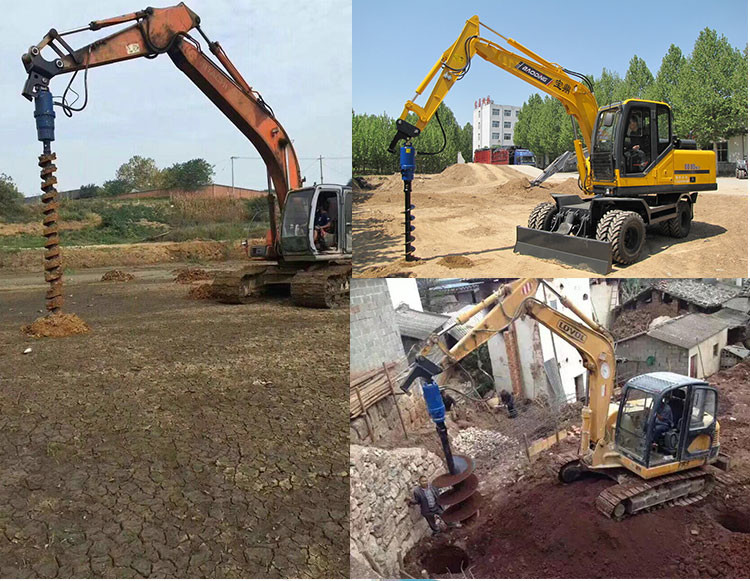 Auger drilling machine BY-AD300 Excavator ground hole drill hydraulic auger drilling equipment used on excavator