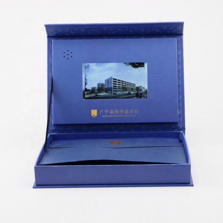 LCD video packaging box 7 inch LCD video gift box innovative video packing box with custom print
