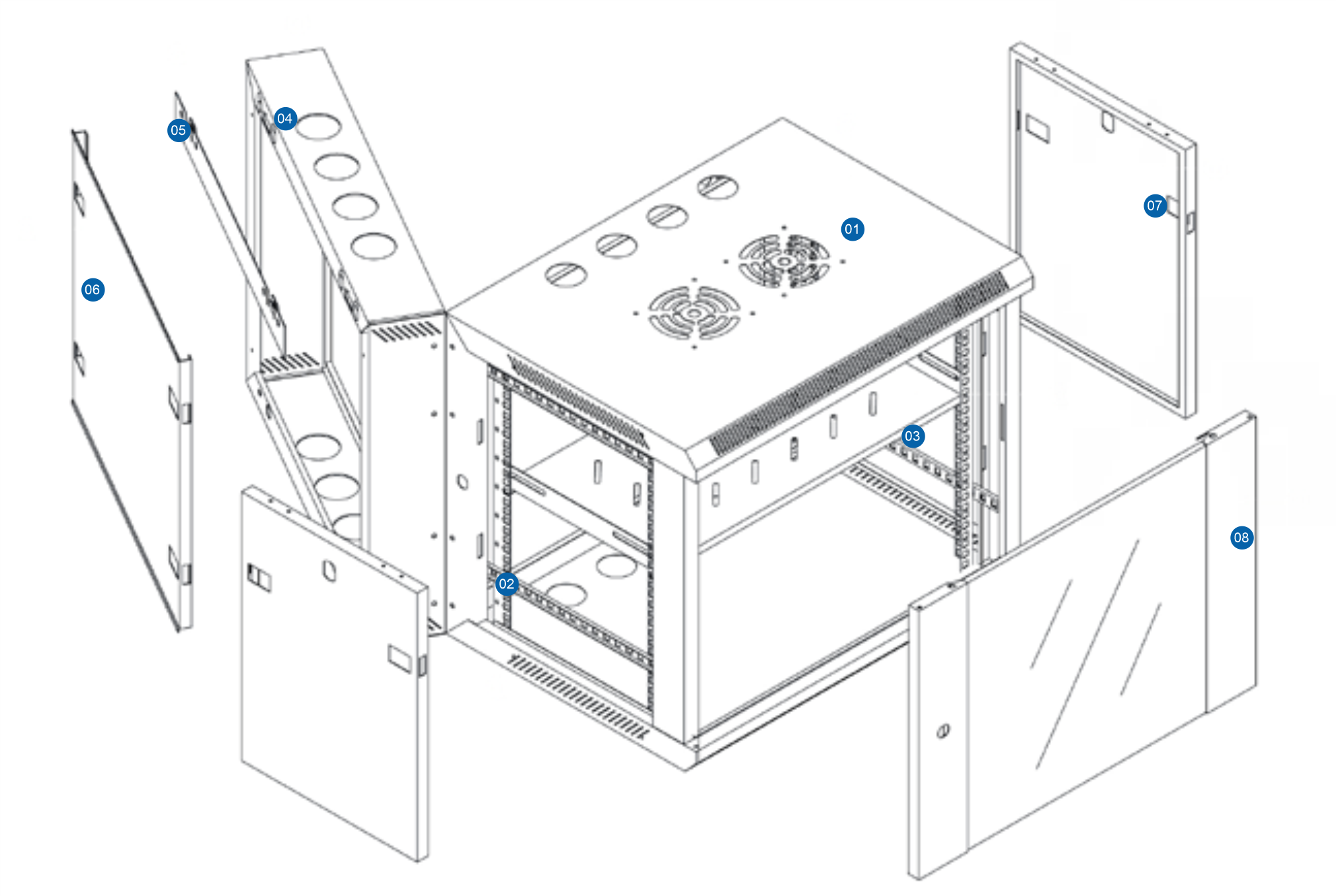 NC03 wall mount rack  cabinet structure 
