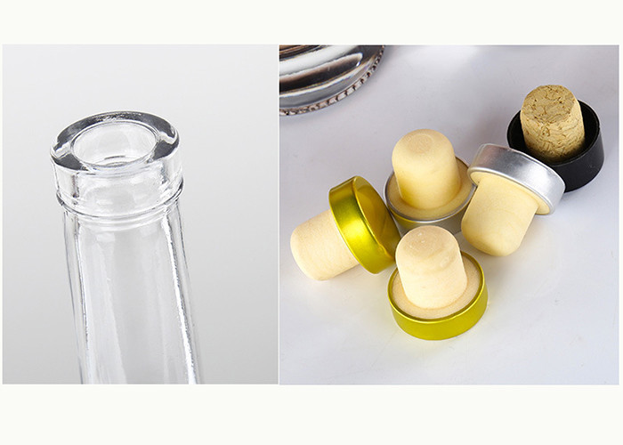 Custom Empty Glass Wine Bottles With Cork High Grade Modern Design