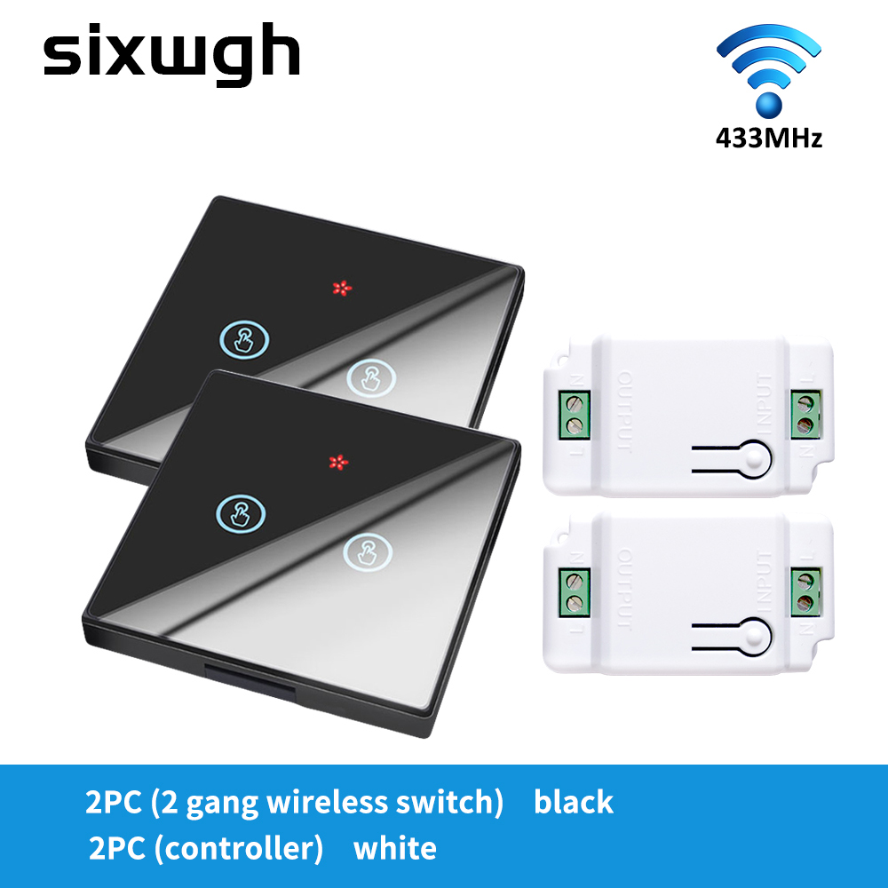 RF433 Wireless Remote Control Switch Crystal Glass Panel Touch Switch with 10A breaker refit old version circuit
