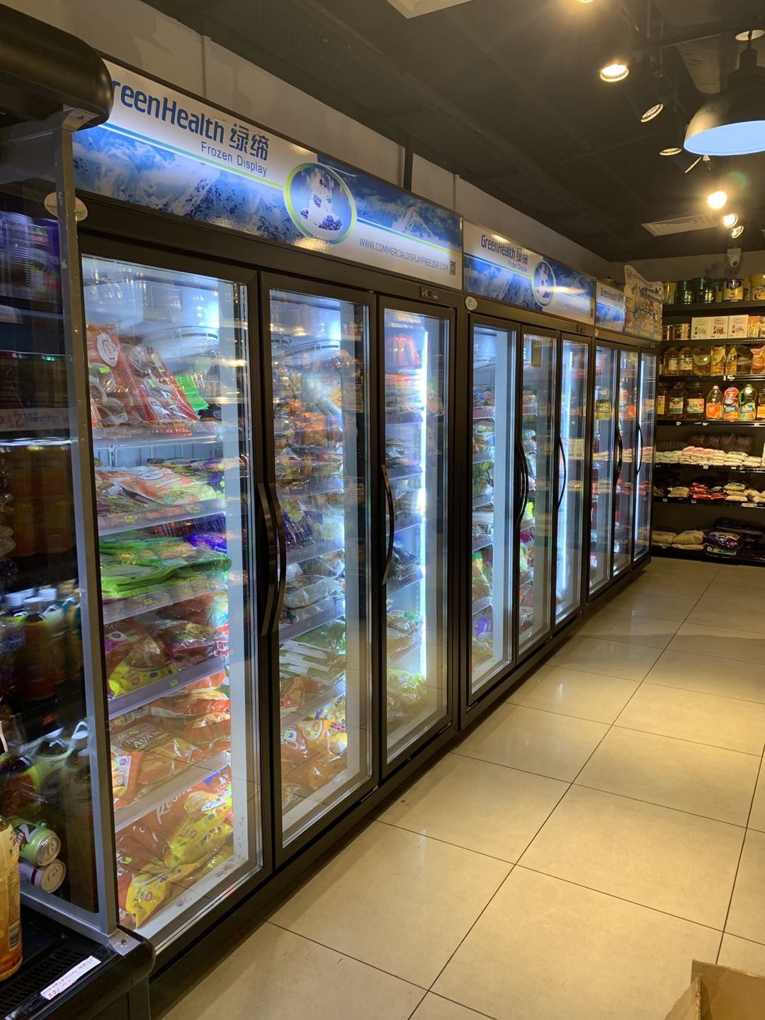 Air Cooling Glass Door Freezer / Ice Cream Refrigerator With RoHS Black