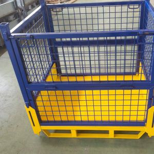 Grid Material Metal Pallet Crate Folding Mesh Container Customized