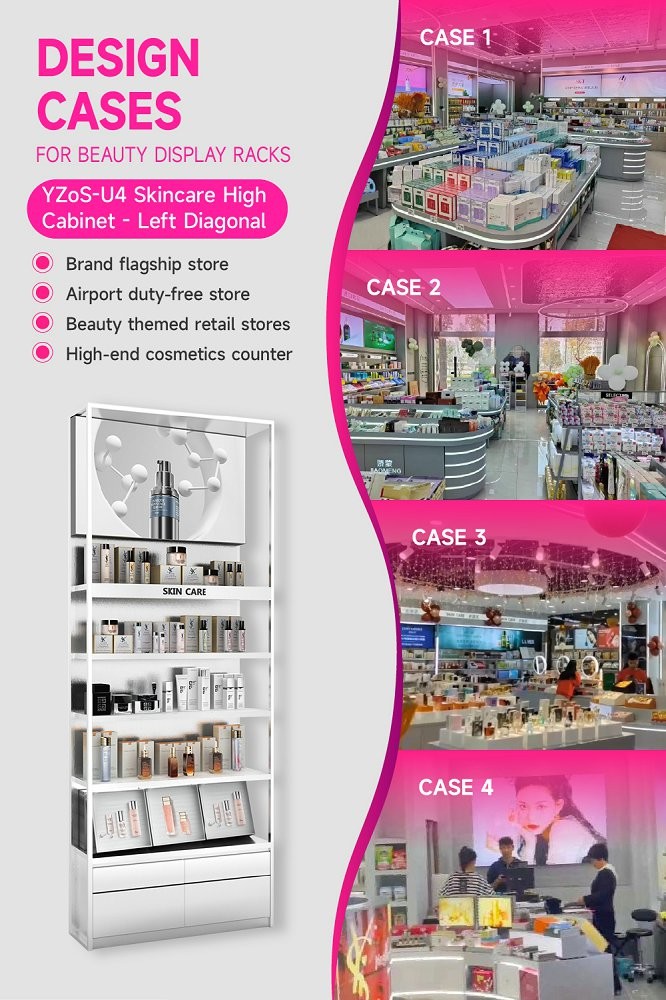 YZoS-U4 900*60*540 Full-Edge Light Box Skincare Display Cabinet with Top Hinges