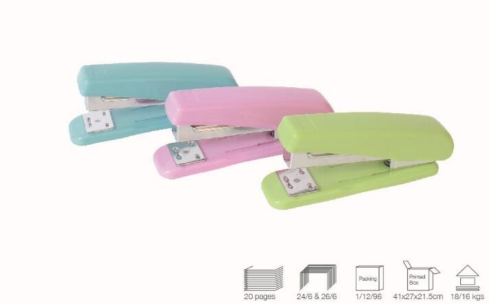 OEM Produced 20 Sheets Paper Capacity Metal Color Office Stapler