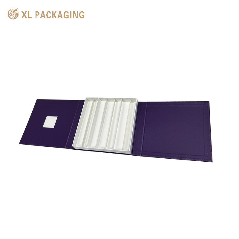 Rigid Purple Chocolate Gift Packing Box Dessert Holding Magnetic Closure Gift Box