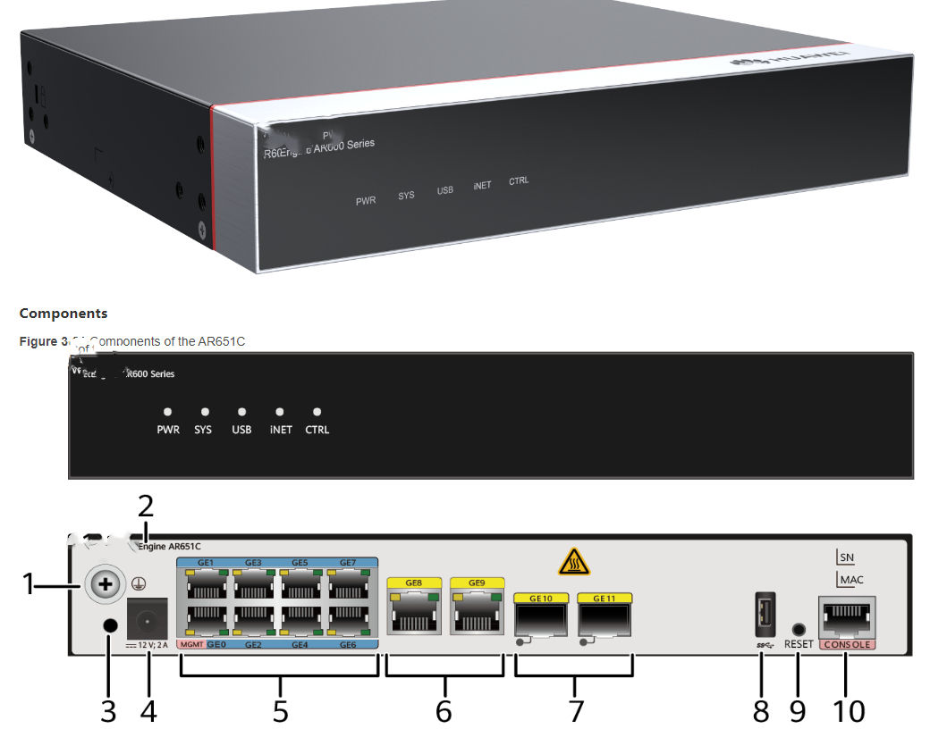 AR 651 C NetEngine AR6000 Series Enterprise Router with 2 External Antennas and 10/100/1000Mbps Wired Transfer Rate