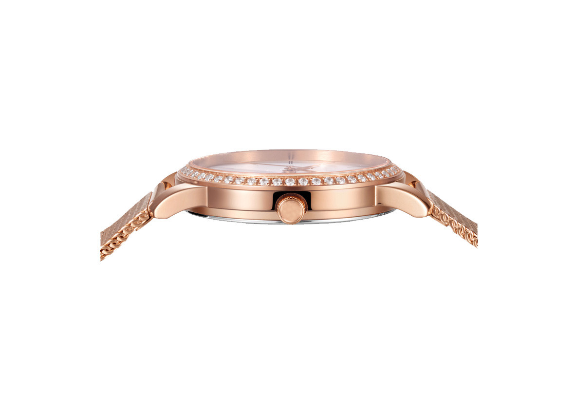 Stones Mesh Band Stainless Steel Ladies Watch With 30M Water Resistant