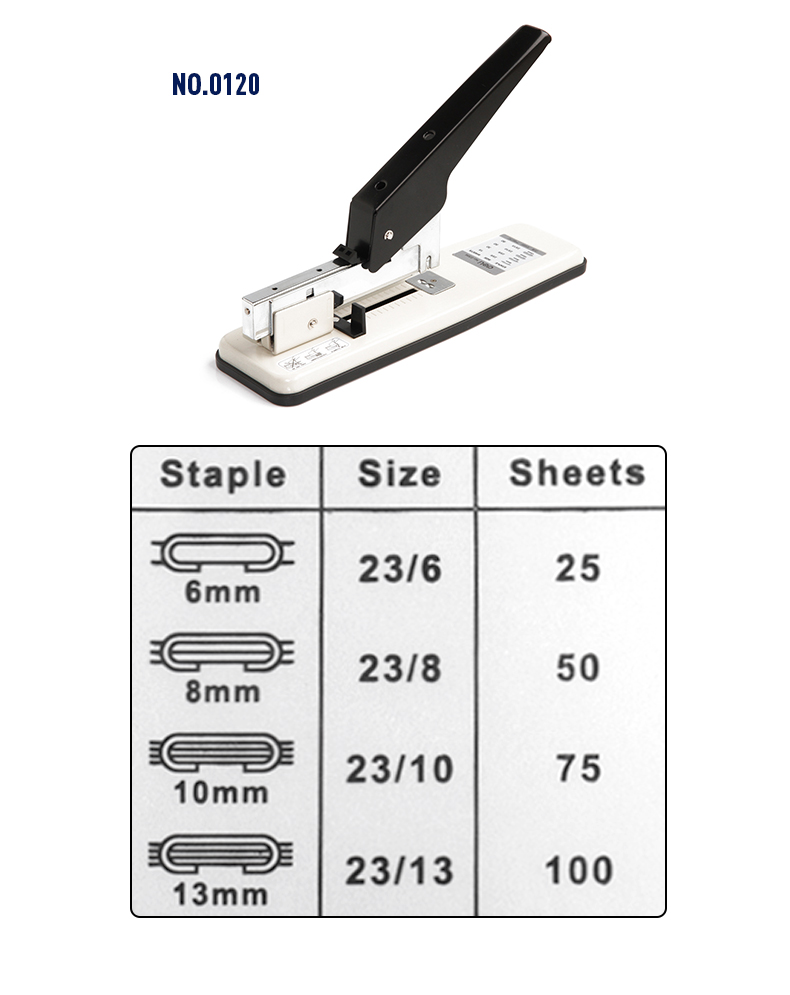 Paper Book Desktop Heavy-Duty Stapler Metal 24/6 Long Arm For Office Efficiency