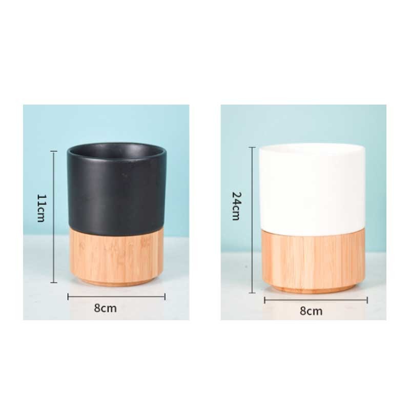 High Borosilicate Wine Drinking Glass Cup 200ml With Wooden Bottom