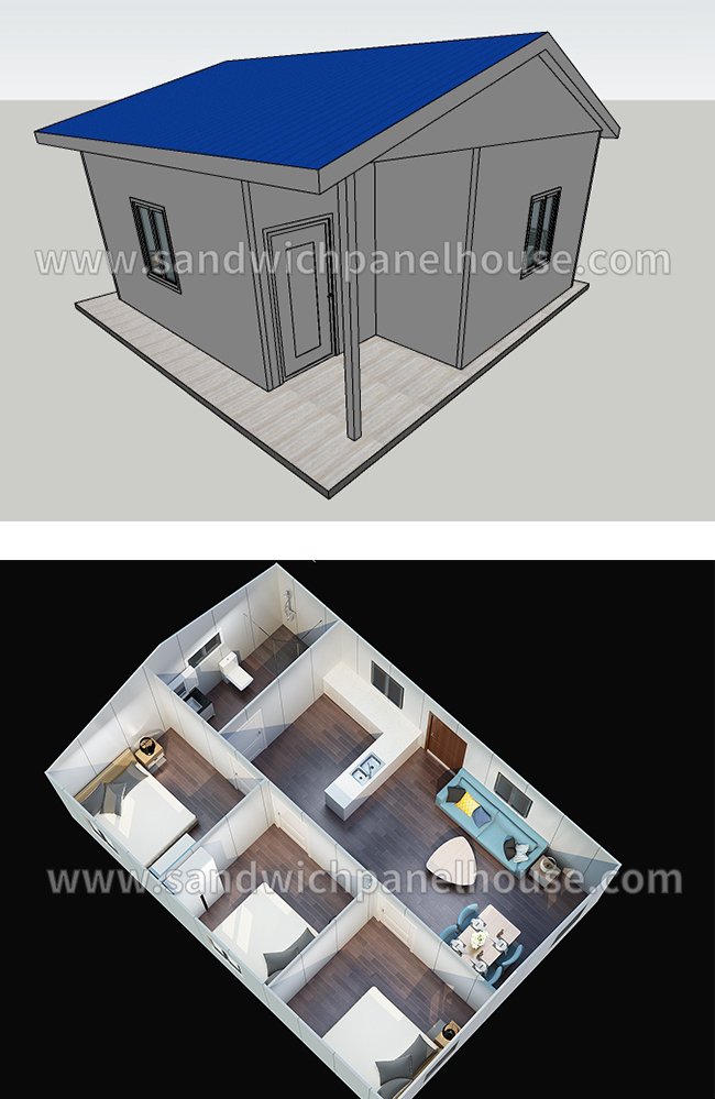 Social Housing Sandwich Panel Prefab House For Emergency Shelter