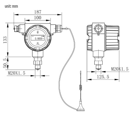 10KPa 100MPa Wireless Pressure Transmitter With 5 Digit Reading LCD