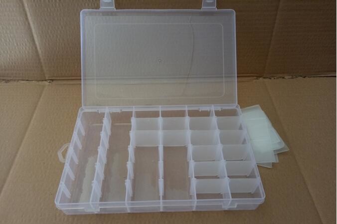 Adjustable 15 Compartment Plastic Clear Storage Box For Jewelry Earring Tool Container, odorlessness plastic storage box