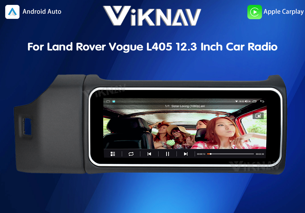 Viknav 12.3 Inch Touch Screen Car Radio For Land Rover Range Rover Vogue L405 2013-2017 Multimedia Player GPS Navigation Head Unit (Black)