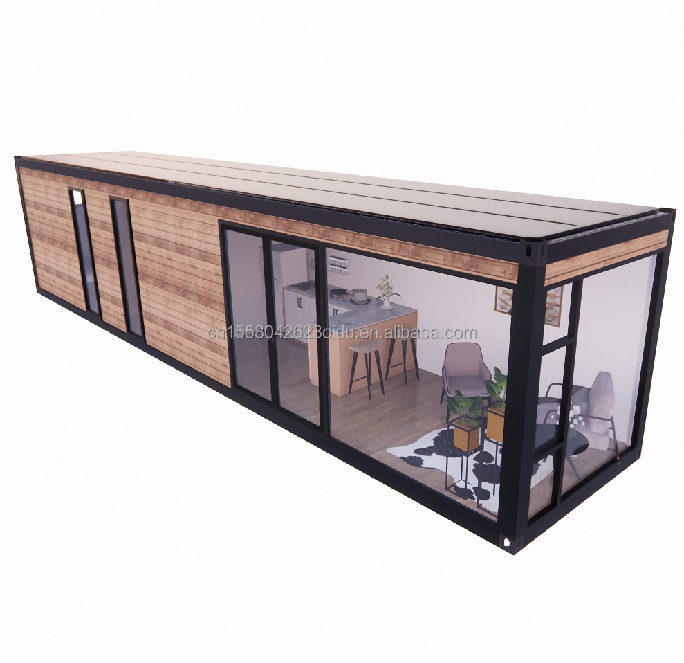 Hotel 40ft Garden Mobile House Wooden Studio Flat Container Coffee House with 3D Model and CAD Drawings at Garden Hotel