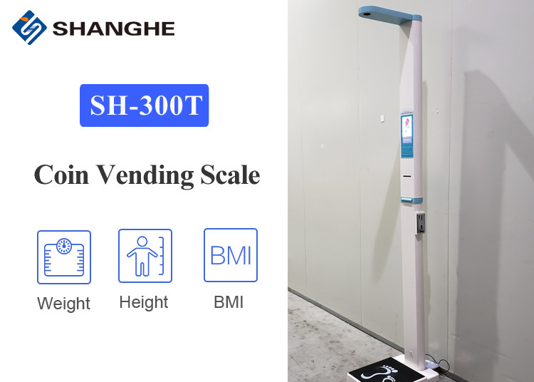 Portable Coin Operated Weight And Height Machine , Folding Accurate Body Weight Scale
