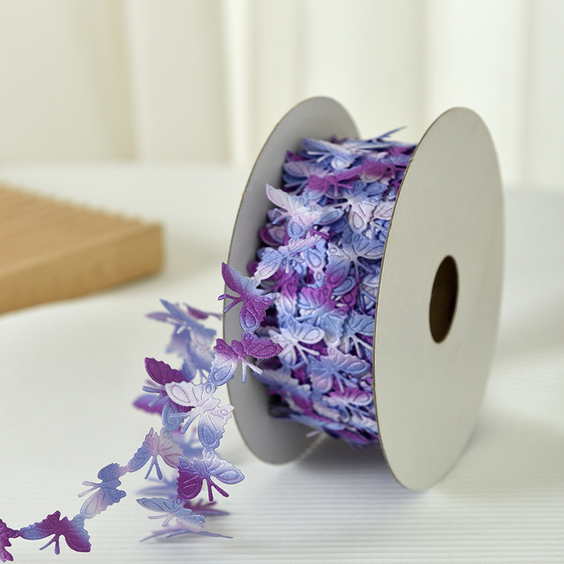 2cm*25y Ultrasonic Butterfly Ribbon For Gift Packing And Garment Accessories
