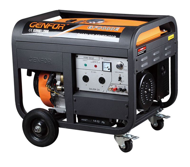 25L Fuel Tank Portable Gasoline Generator 8000E Electric Start Backup Battery