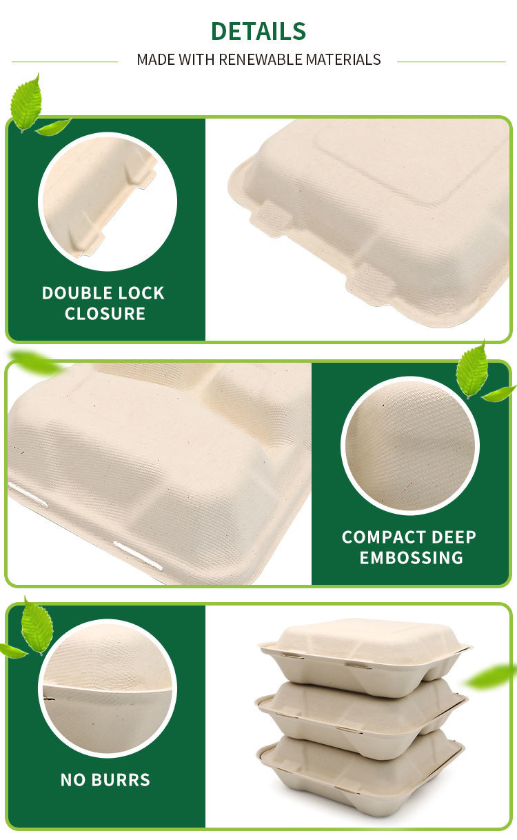 9 Inch Microwave Safe Pulp Food Container Paper Pulp Containers