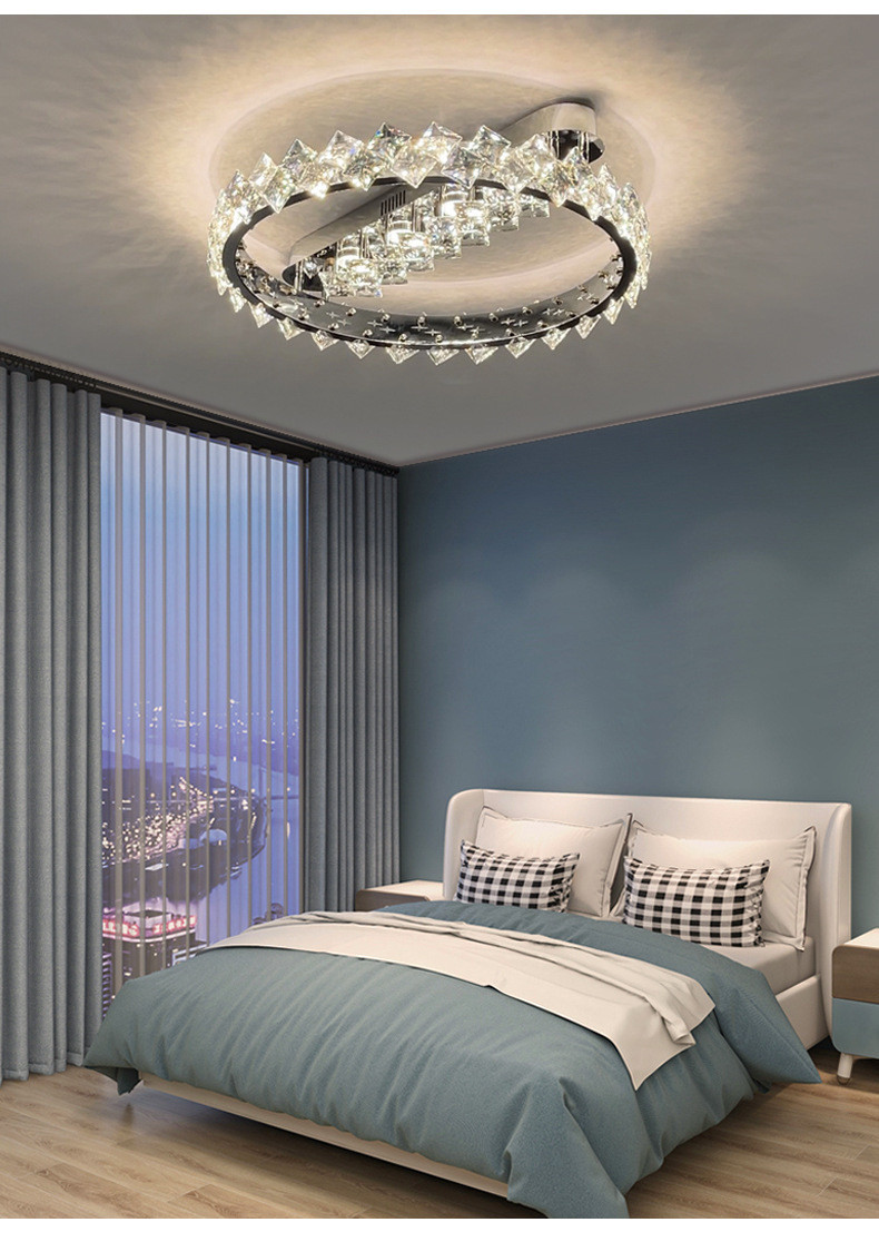 Luxury Crystal Pendant Lamps Home Decoration Bedroom Dining Living Room Round Ceiling Light(WH-CA-105)