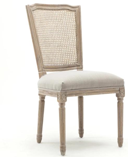 Square cane back wedding chair in shabby clic design and vintage style for event