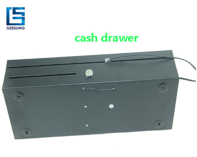 Black Mini RoHS 6V 12V POS Cash Drawer Flip Top Metal Cash Box