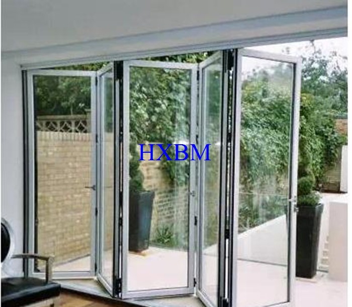 EPDM Glass Aluminum Folding Doors Thermal Break 2.0mm Profile Damp Proof