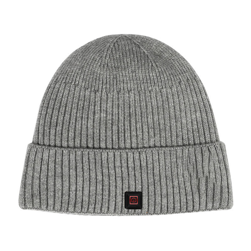 Knit Rechargeable Heated Beanie , USB Heated Hat Overheat Protection