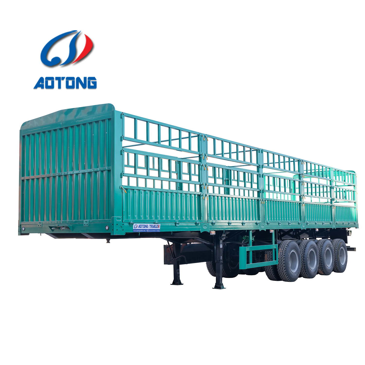 Double Deck 3-axle Steel Animal Transport Storehouse Bars Semi Trailer Superior Design