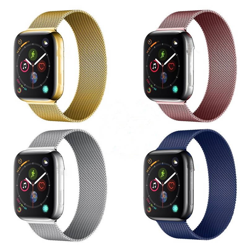 Strap Smartwatch Width 44mm Replacement Bands Magnetic Mesh Watch