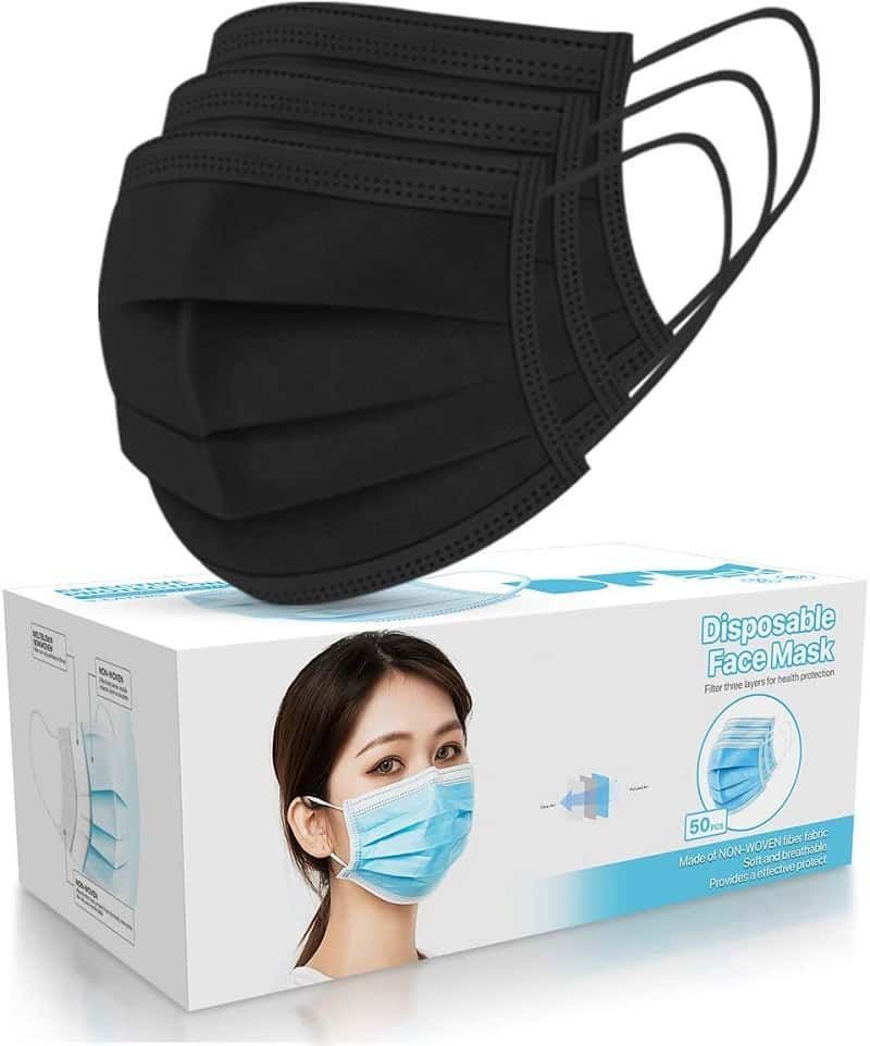 Multicolored White Blue Black Pink Purple Green Disposable Breathable Non-Woven Face Masks