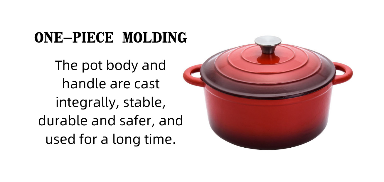 OEM ODM 21.3*10cm Red Cast Iron Dutch Oven ISO9001 certificated