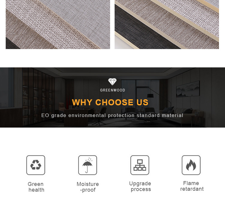 Fireproof Fabric Bamboo Charcoal Wood Veneer Interior Decoration Wall Panels Moisture Proof