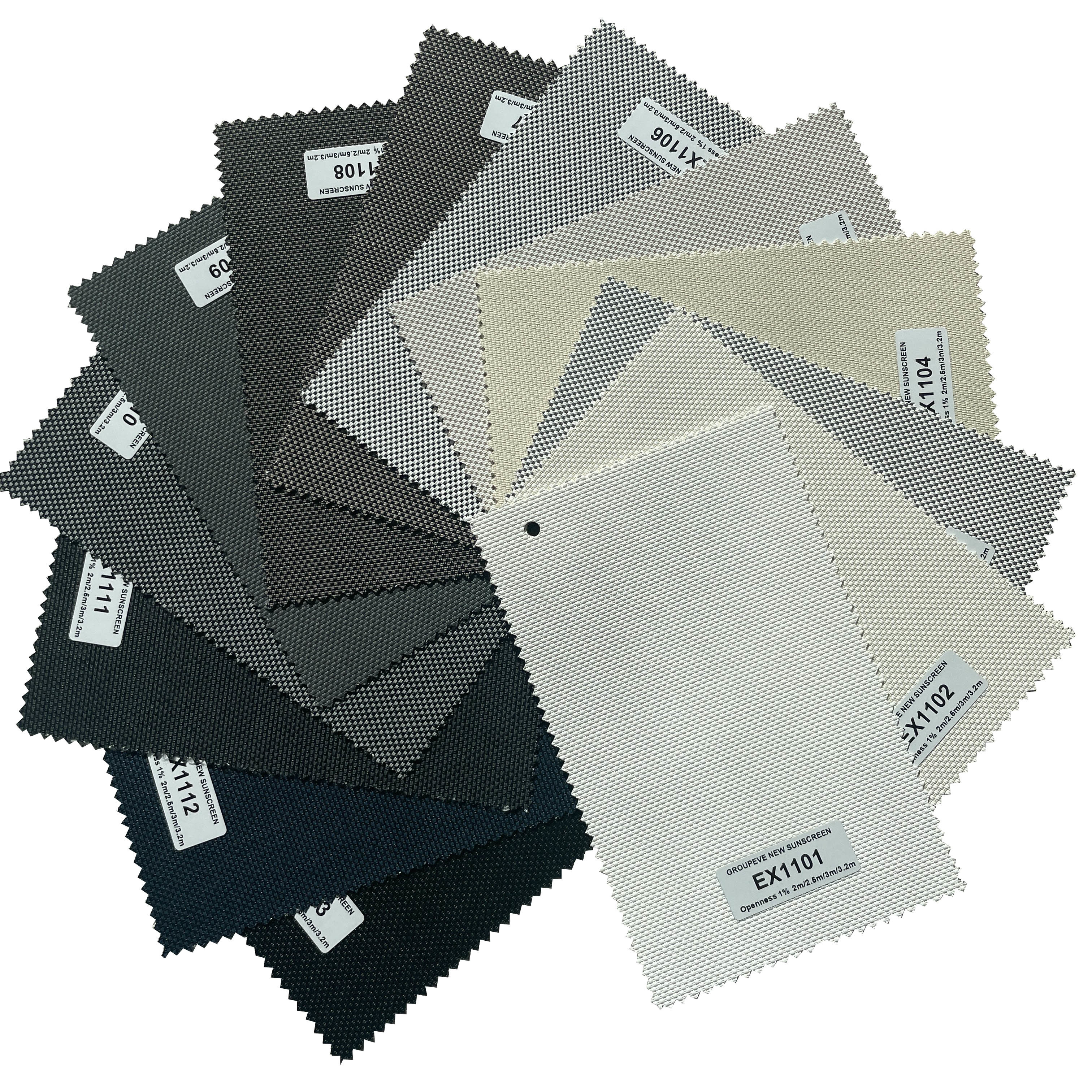 1% Openness Exterior Solar Polyester And PVC Roller Blinds Fabrics For Window Treatment